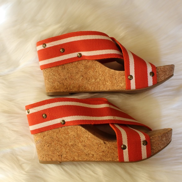 Lucky Brand, Miller platform orange wedges - Picture 5 of 8